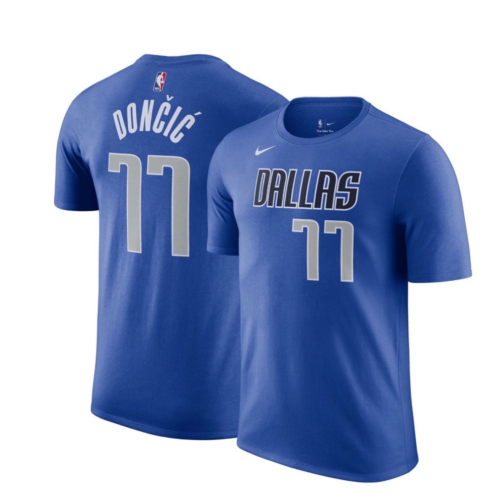 Nike Men Dallas Mavericks Luka Doncic #77 dri-fit tee Royal Blue